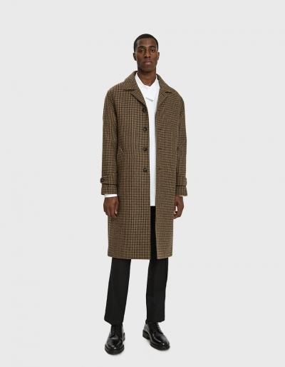 Officine G N Rale Serge Coat In Italian Houndstooth
