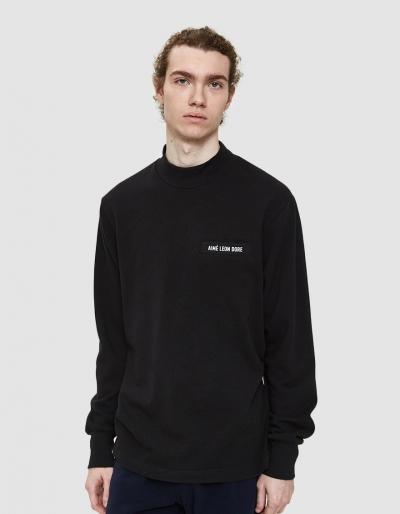 Aim  Leon Dore Long Sleeve Terry Mock Tee In Black