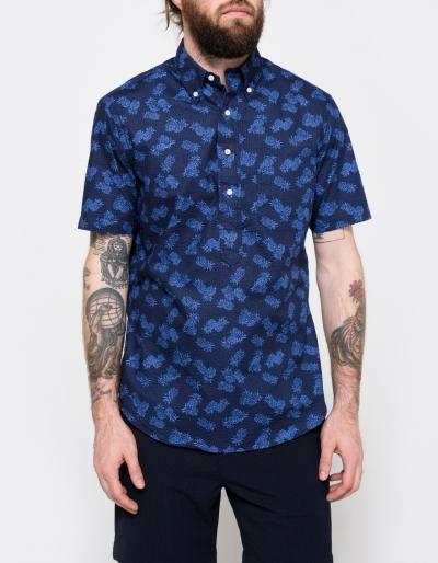 Gitman Brothers Vintage S/s Indigo Pineapple Popover