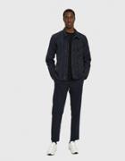 Stone Island Garment Dyed Crinkle Reps Light Overcoat In Navy Blue