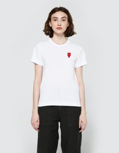 Comme Des Gar Ons Play Red Heart Play T-shirt White