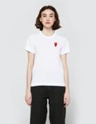 Comme Des Gar Ons Play Red Heart Play T-shirt White