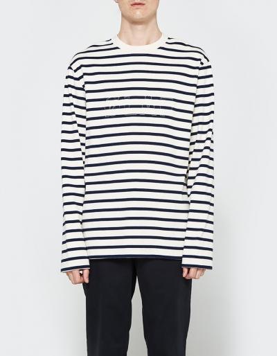 Olaf Hussein Striped Ls W/  L F Back Print