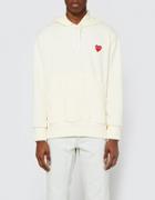 Comme Des Gar Ons Play Play Hooded Sweatshirt In Ivory
