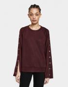 T By Alexander Wang Sleek French Terry Crewneck Sweatshirt In Burgundy