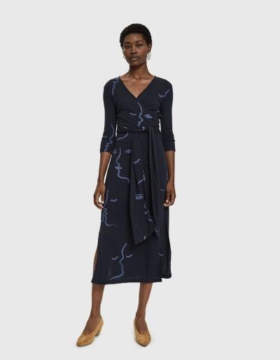 Paloma Wool Delfina Amor Print Wrap Dress