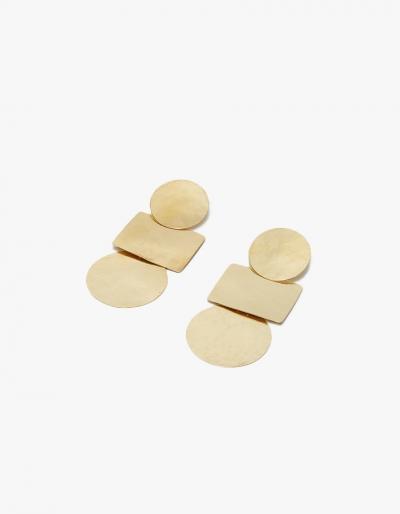 Annie Costello Brown Popova Earrings In Gold