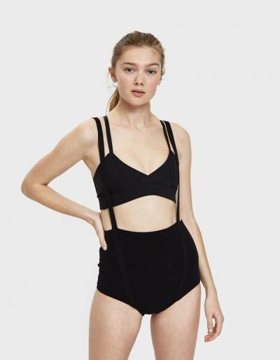Live The Process Suspender Leotard In Black