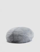 Walk Of Shame Fur Beret In Grey