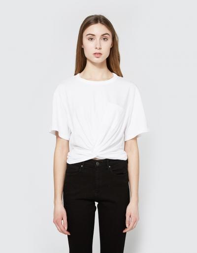 T By Alexander Wang Front Twist Tee In White