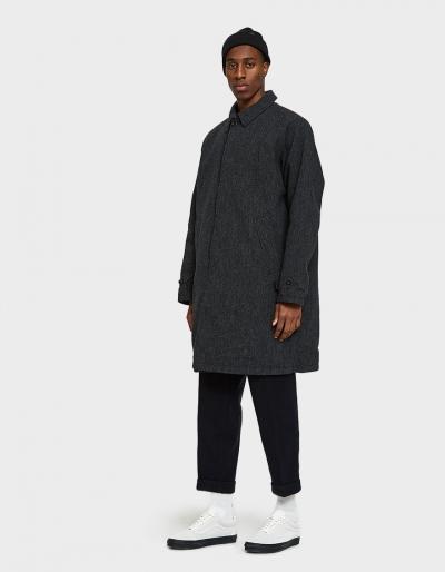 Beams Plus Reversible Overcoat In Charcoal