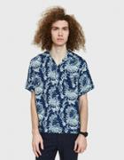 Editions M.r. Short Sleeve Shirt In Blue/off-white