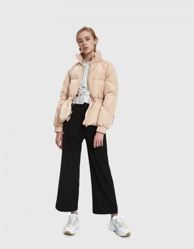 Ganni Whitman Short Puffer Jacket In Hazelnut
