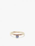 Mociun Sapphire With Garnets Ring