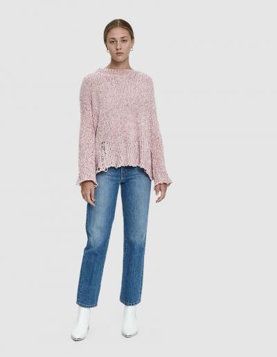 Which We Want Amanor Distressed Pullover Top In