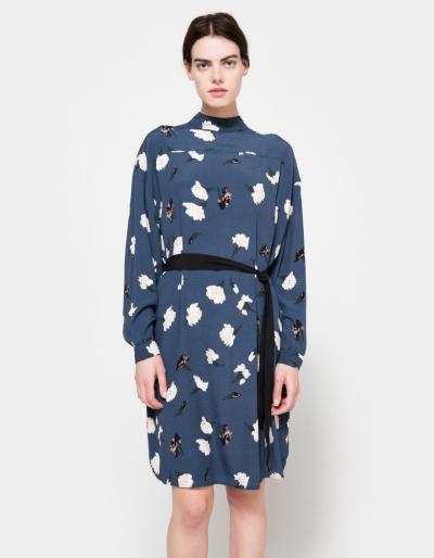 Ganni Jones Crepe Tie-waist Dress