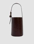Trademark Small Croc Leather Bucket Bag