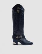 Toga Pulla Western Boot In Blue Grey