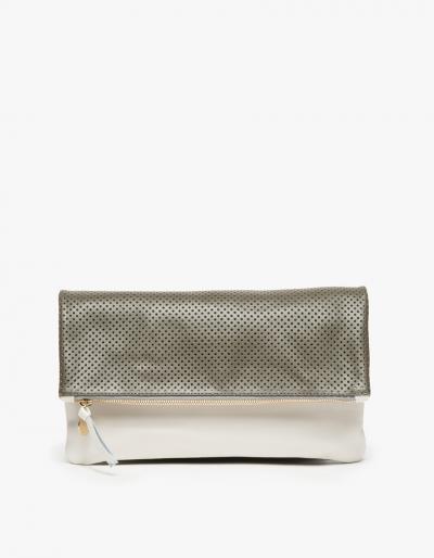 Clare V. Foldover Clutch In Grey Perf