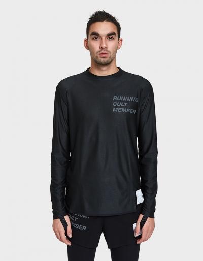 Satisfy Mesh Long Tee In Black
