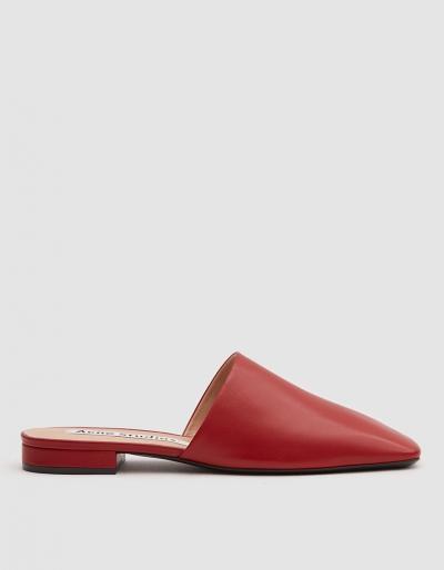 Acne Studios Tessy Flat In Ruby Red