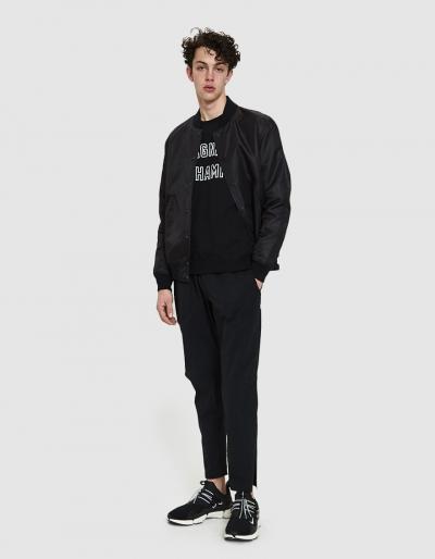 Reigning Champ Varsity Terry Crewneck In Black/white