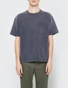 Beams Plus Heathered Crew Pocket Tee In Navy