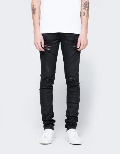 Off-white Diag Slim 5 Pockets Rips Black Clay Wash