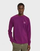 Stone Island L/s Garment Dyed Pique Tee In