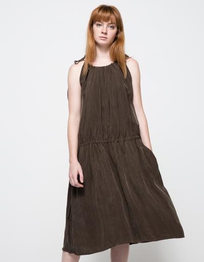 Objects Without Meaning High Neck Dress In Olive