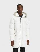 Stone Island Garment Dyed Crinkle Reps Ny Long Coat In White
