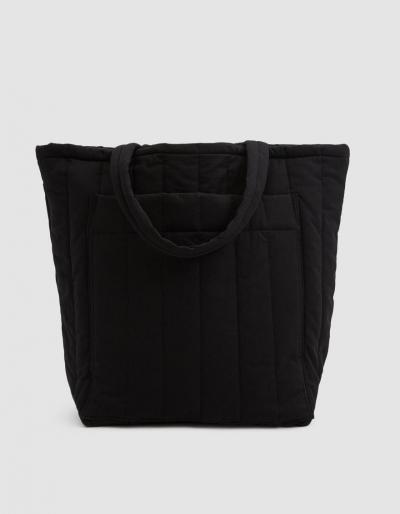Baggu Quilted Pocket Tote In Black