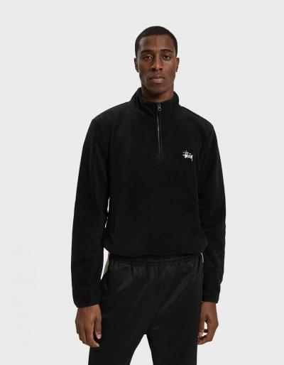 St Ssy Polar Fleece Half-zip Pullover In Black