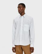 Lemaire Straight Collar Shirt In Black/white