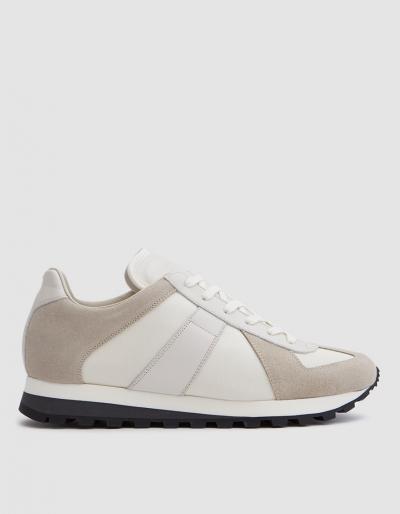 Maison Margiela Suede/fabric/ Softskin Retro Runner In White