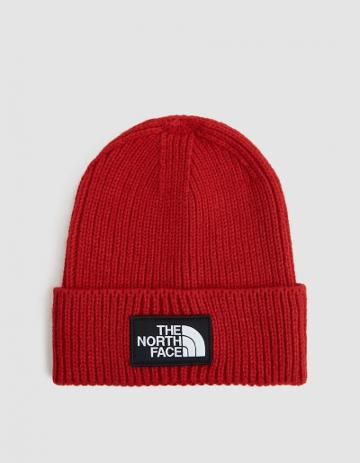 The North Face Black Box Logo Box Cuff Beanie In Tnf Red