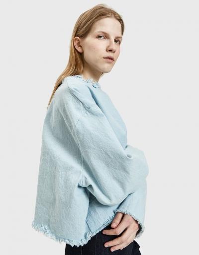 Ashley Rowe Denim Long Sleeve Tee In