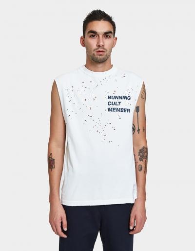 Satisfy Cult Moth Eaten Muscle Tee In White