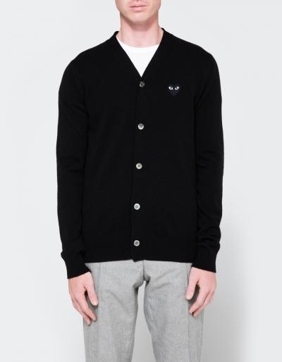 Comme Des Gar Ons Play Play Cardigan In Black