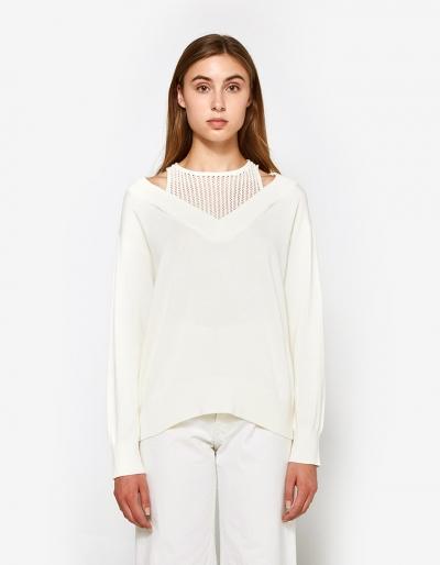 T By Alexander Wang Deep V Sweater With Inner Tank