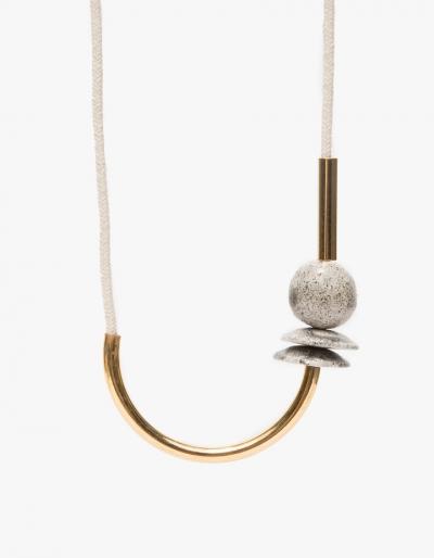 Maslo Jewelry Chock A Block Gold & Off-white
