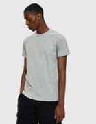 Reigning Champ Mesh Jersey Raglan Tee In Heather Grey