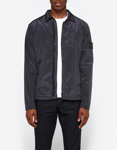 Stone Island Nylon Metal Garment Dyed Overshirt In Charcoal