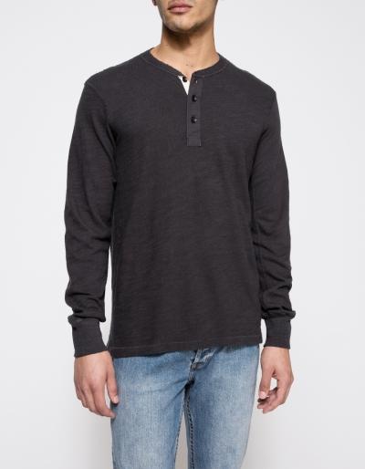 Rag & Bone Standard Issue Basic Henley In Black