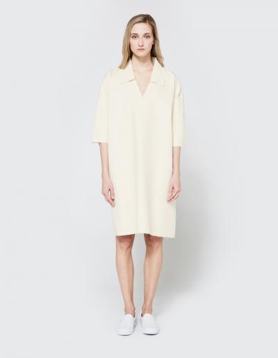 Ashley Rowe Collar Dress In Cream