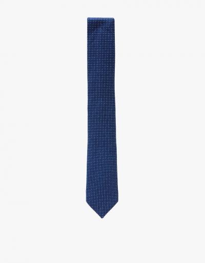The Hill-side Standard Pointed Tie-indigo Wabash Polka Dot
