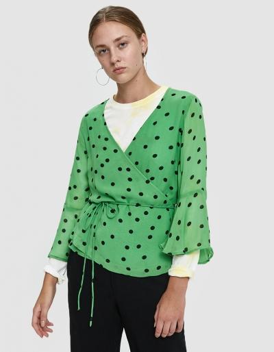 Ganni Dainty Georgette Polka Dot Top