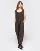 Black Crane Overall In Charcoal