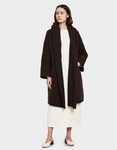 Lauren Manoogian Capote Shawl Coat In Chocolate