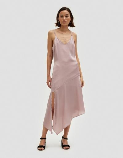 Stelen Satin Asymmetrical Dress In